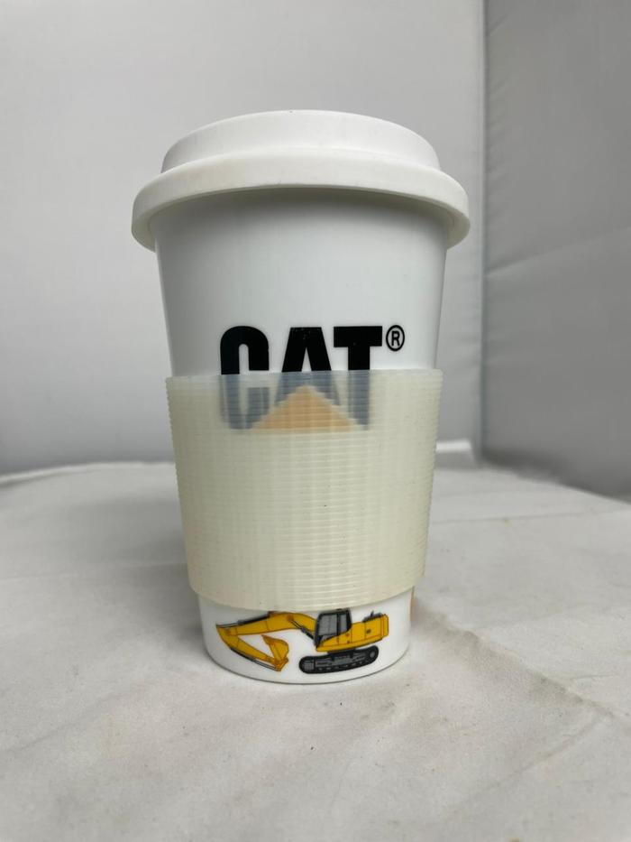 Tumbler keramik Caterpillar 300ml original product - with cover and handler